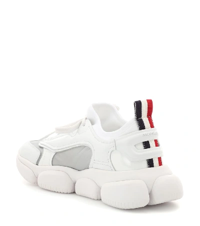 Shop Moncler Briseis Leather And Mesh Sneakers In White