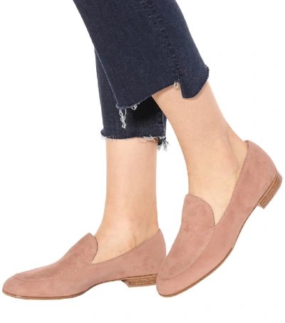 Shop Gianvito Rossi Marcel Suede Loafers In Pink