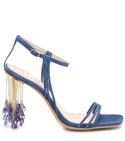 Shop Jacquemus Les Sandales Lavandes Suede Sandals In Blue