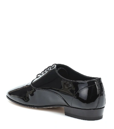 Shop Saint Laurent Patent-leather Derby Shoes In Black