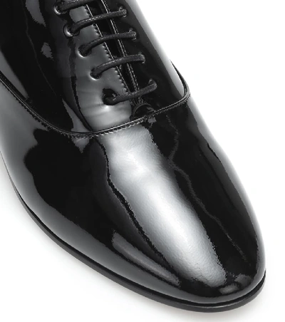 Shop Saint Laurent Patent-leather Derby Shoes In Black