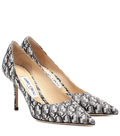 Shop Jimmy Choo Love 85 Printed Leather Pumps In Silver
