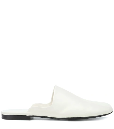 Shop The Row Granpa Leather Slippers In White