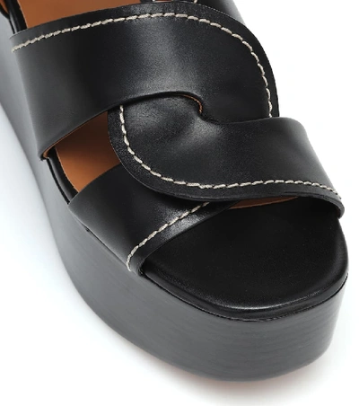 Shop Chloé Candice Leather Platform Sandals In Black