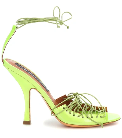 Shop Y/project Lace-up Leather Sandals In Yellow