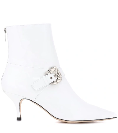 Shop Dorateymur Saloon Patent Leather Ankle Boots In White