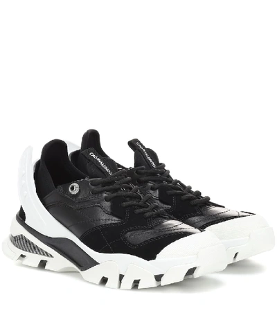 Shop Calvin Klein 205w39nyc Carla Leather Sneakers In Black