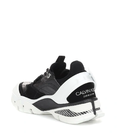 Shop Calvin Klein 205w39nyc Carla Leather Sneakers In Black