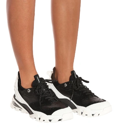 Shop Calvin Klein 205w39nyc Carla Leather Sneakers In Black