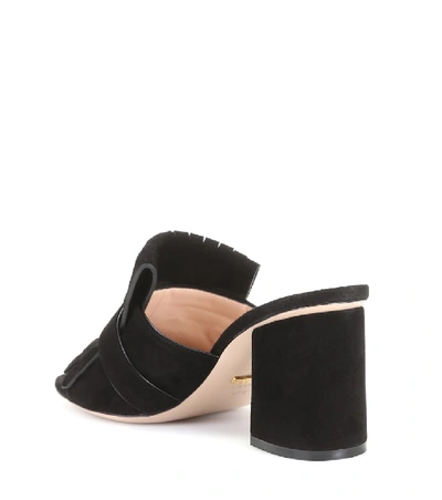 Shop Gucci Marmont Suede Sandals In Black