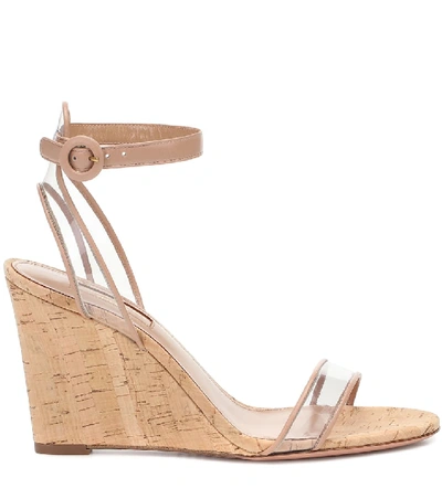 Shop Aquazzura Minimalist 85 Wedge Sandals In Pink