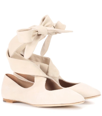 Shop The Row Elodie Suede Ballerinas In Beige