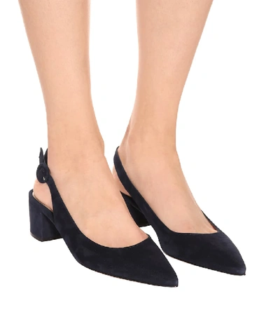 Shop Gianvito Rossi Amee Suede Slingback Pumps