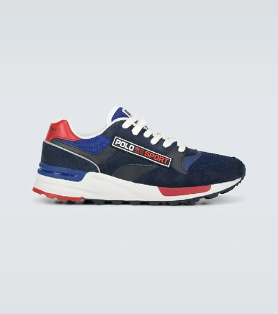 Shop Polo Ralph Lauren Polo Sport Trackmaster Sneakers In Blue