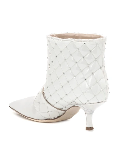 Shop Midnight 00 Embellished Pvc Ankle Boots In White
