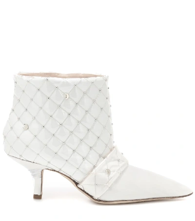 Shop Midnight 00 Embellished Pvc Ankle Boots In White