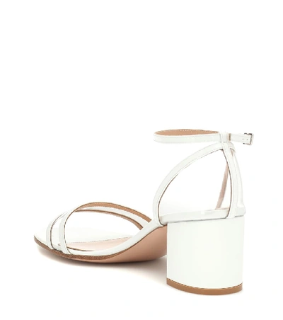 Shop Gianvito Rossi Sheryl 60 Patent Leather Sandals In White
