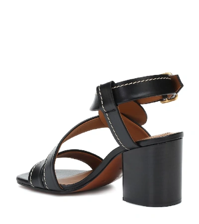 Shop Chloé Candice Leather Sandals In Black