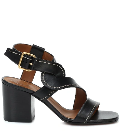 Shop Chloé Candice Leather Sandals In Black