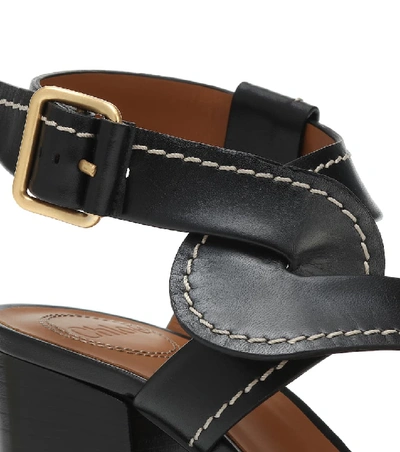 Shop Chloé Candice Leather Sandals In Black