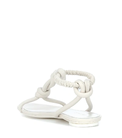 Shop Jil Sander Leather Sandals In White