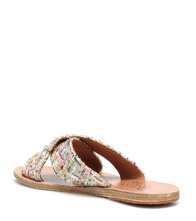 Shop Ancient Greek Sandals Thais Tweed Leather Sandals In Multicoloured