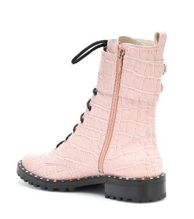 Shop Sophia Webster Bessie Leather Ankle Boot In Pink