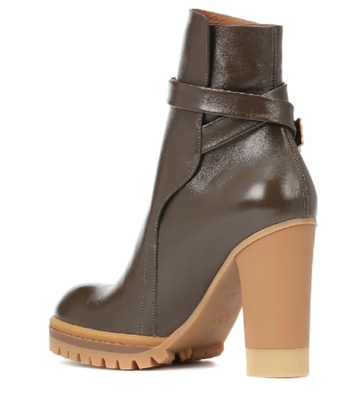 Shop Chloé Leather Ankle Boots In Brown