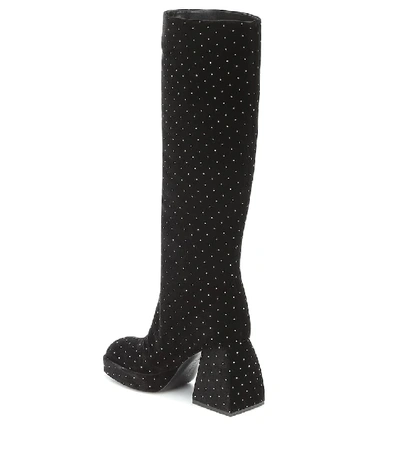 Shop Nodaleto Bulla Solal Velvet Knee-high Boots In Black