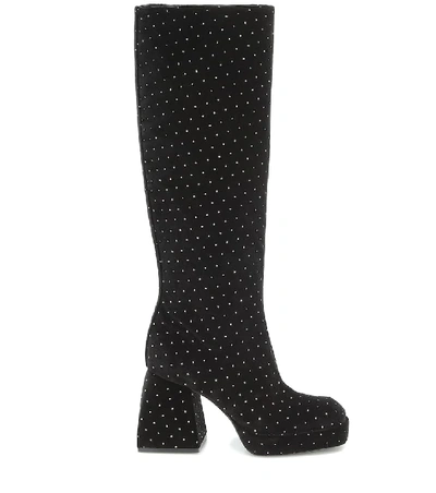 Shop Nodaleto Bulla Solal Velvet Knee-high Boots In Black