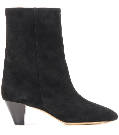 Shop Isabel Marant Dyna Suede Boots In Black