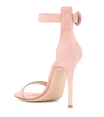 Shop Gianvito Rossi Portofino 105 Suede Sandals In Pink