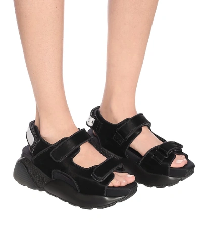 Shop Stella Mccartney Trekking Platform Sandals In Black