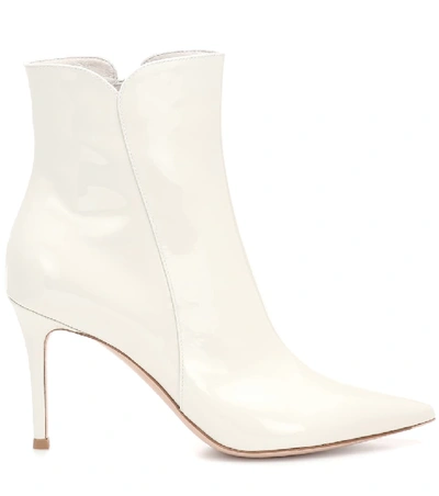 Shop Gianvito Rossi Levy 85 Leather Ankle Boots In White