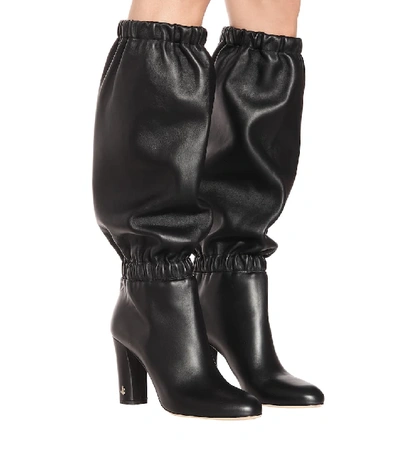 Shop Jimmy Choo Maxyn 85 Leather Boots In Black