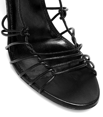 Shop Saint Laurent Robin 85 Leather Sandals In Black