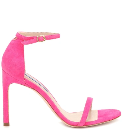 Shop Stuart Weitzman Nudistsong Suede Sandals In Pink