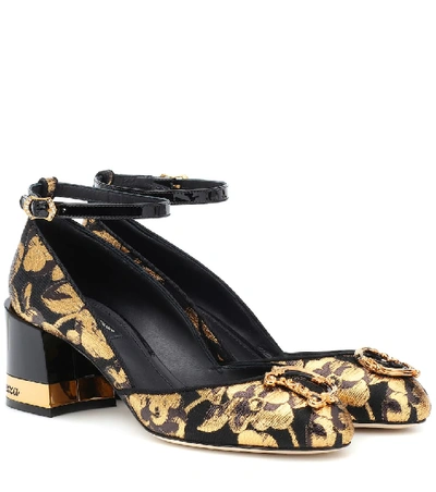 Shop Dolce & Gabbana Devotion Brocade Pumps In Black