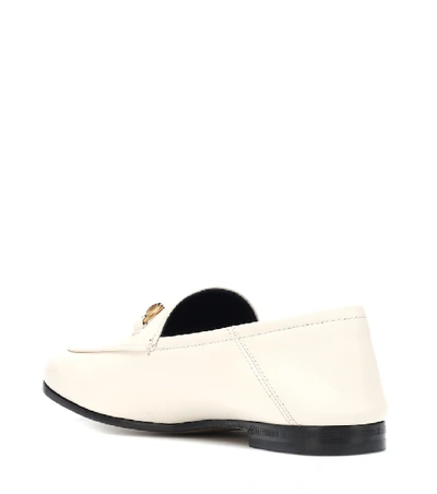 Shop Gucci Horsebit Leather Loafers In Mystic White