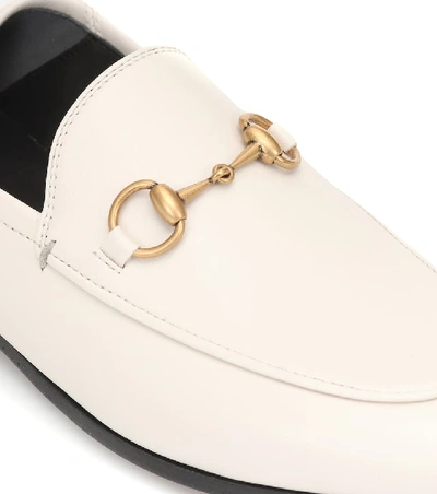 Shop Gucci Horsebit Leather Loafers In Mystic White