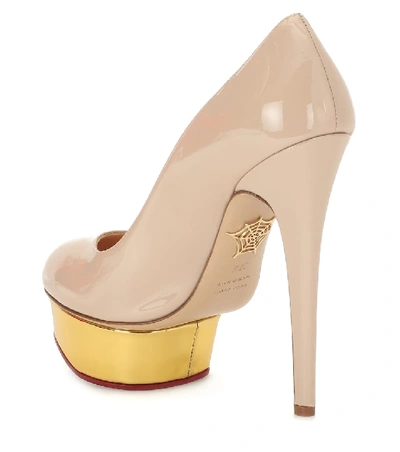 Shop Charlotte Olympia Dolly Patent Leather Plateau Pumps In Beige