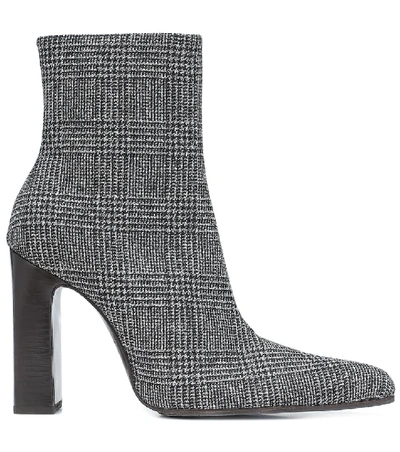 Shop Balenciaga Checked Wool Ankle Boots In Multicoloured