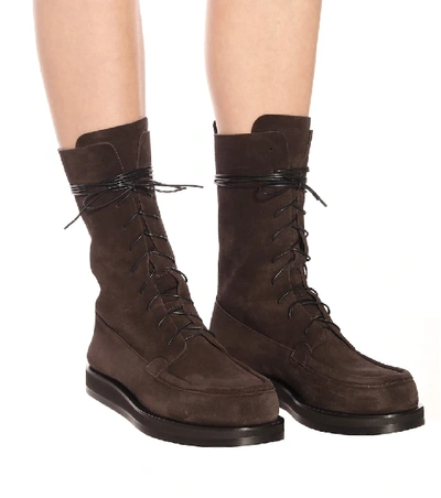 Shop The Row Patty Suede Boots In Brown