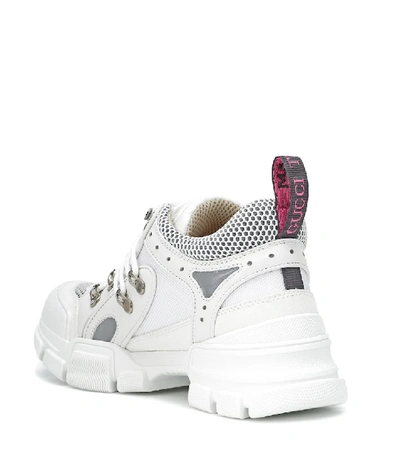 Shop Gucci Flashtrek Leather Sneakers In White