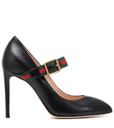 Shop Gucci Leather Pumps In Black