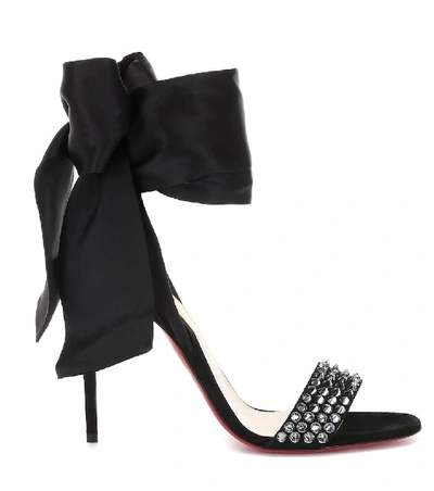Shop Christian Louboutin Krystal Du Desert 100 Sandals In Black