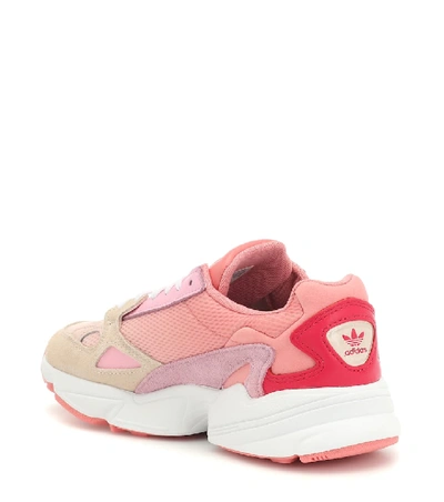 Shop Adidas Originals Falcon Suede-trimmed Sneakers In Pink