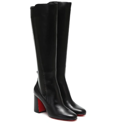 Shop Christian Louboutin Kronobotte Knee-high Leather Boots In Black