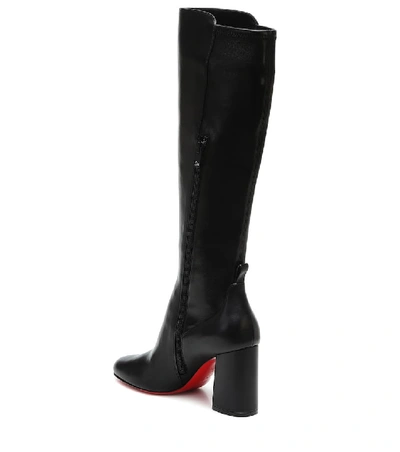 Shop Christian Louboutin Kronobotte Knee-high Leather Boots In Black