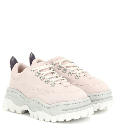 Shop Eytys Angel Platform Suede Sneakers In Pink